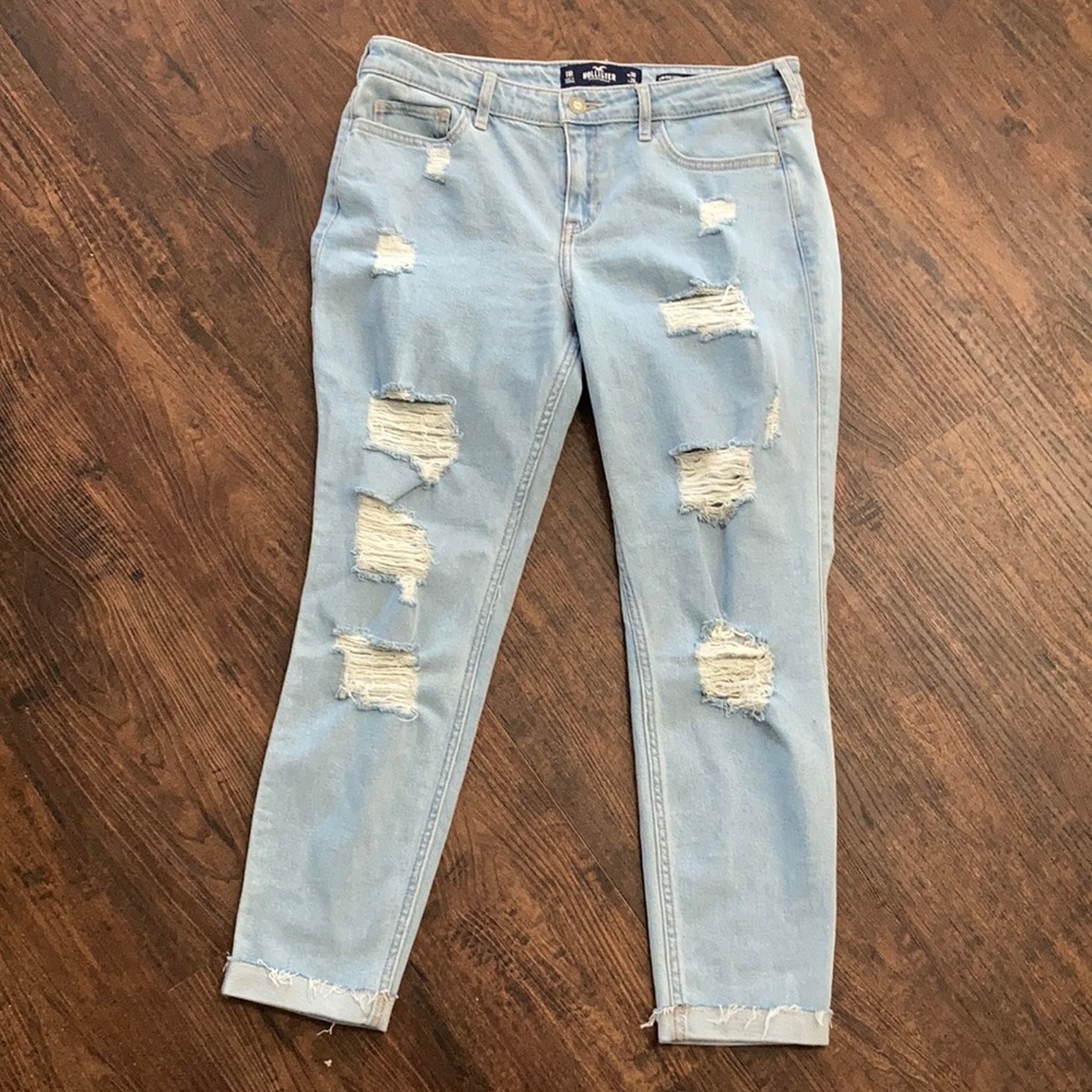 Hollister light denim distressed jeans